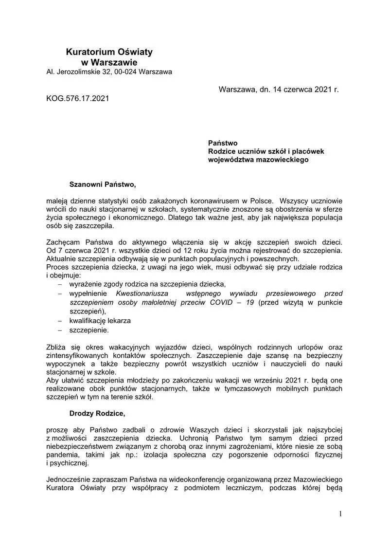 Bezpieczeństwo w szkołach a szczepienia